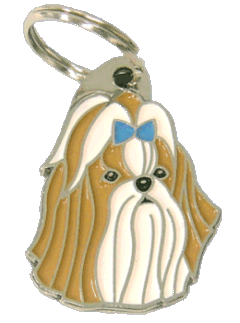 SHIH-TZU MARRONE BLU - Medagliette per cani, medagliette per cani incise, medaglietta, incese medagliette per cani online, personalizzate medagliette, medaglietta, portachiavi